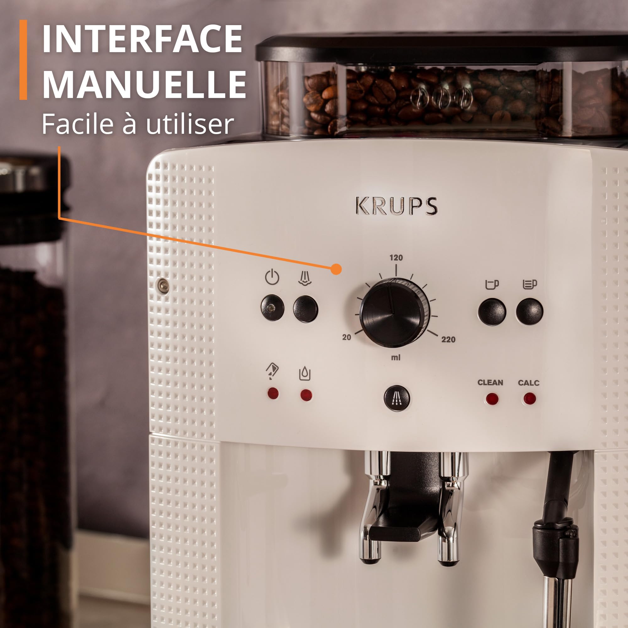 Krups EA8105 macchina per caffè Libera installazione Macchina per espresso Bianco 1,6 L 9 tazze Automatica, 1450W