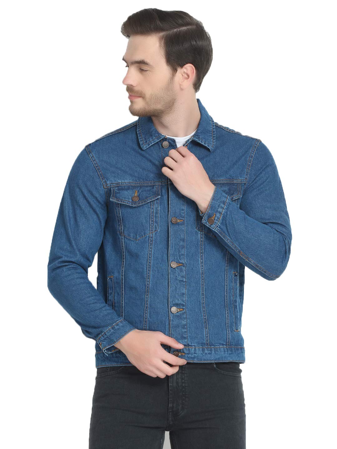 kotty Men Denim Full Sleeve Regular Winter Jacket-picture-10