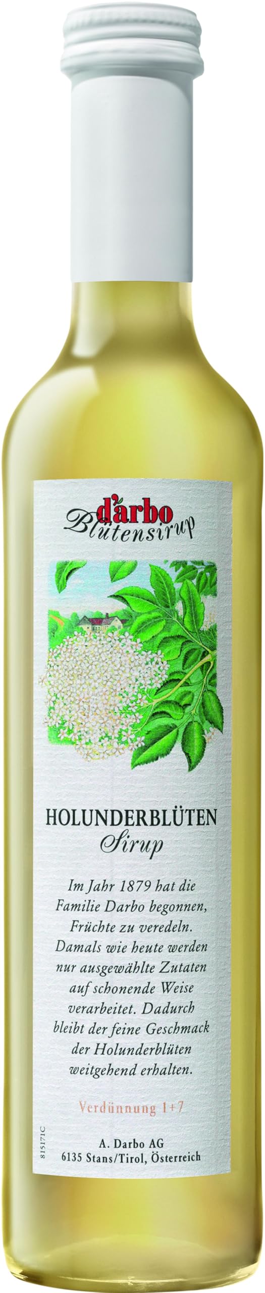 D'Arbo Premium Quality Elderflower Cordial, 500 ml (Pack of 6)