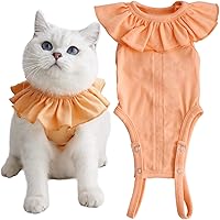 Vista 12 de Traje de recuperación para gatos para heridas abdominales y enfermedades de la piel, camisa de recuperación quirúrgica transpirable después