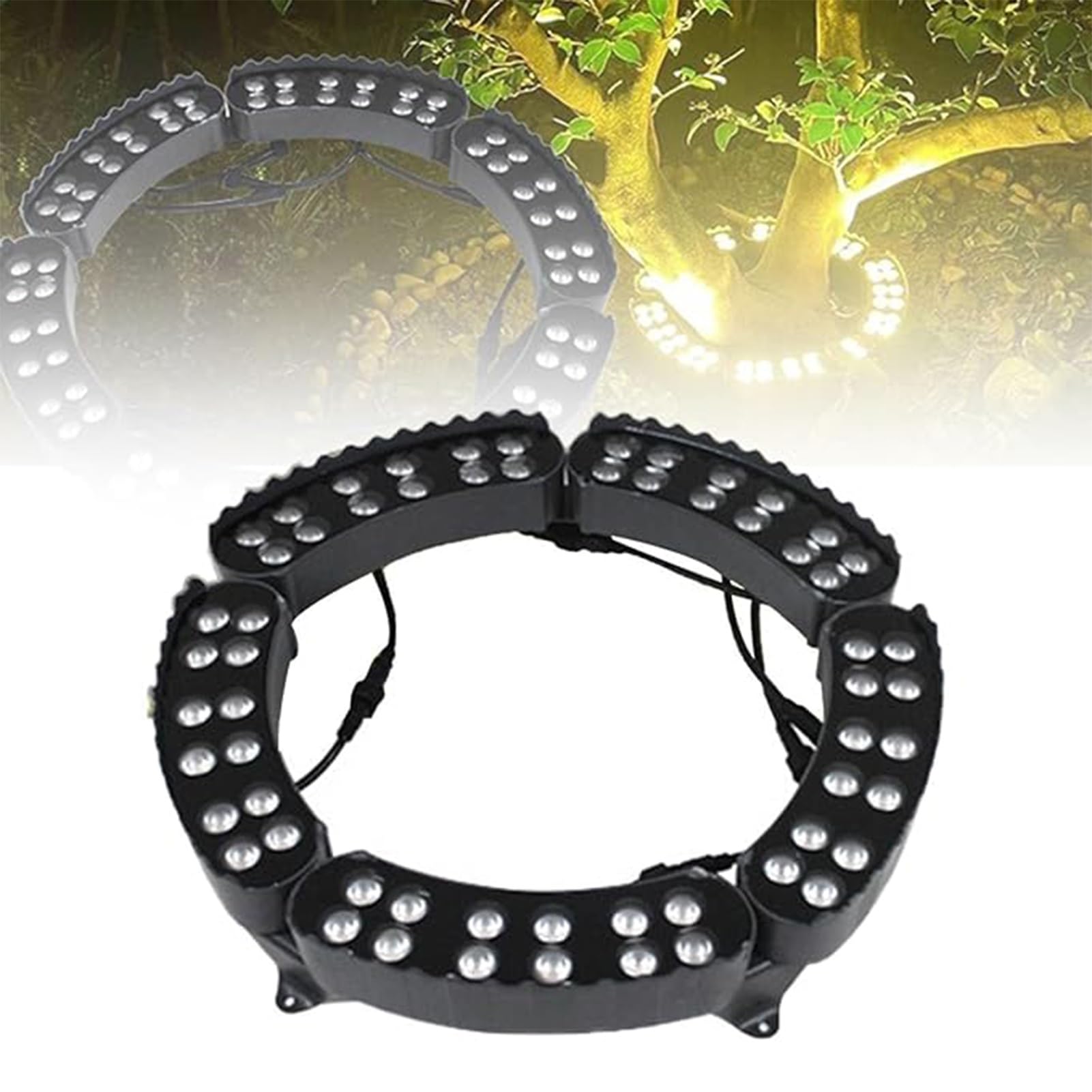 QICBYING LED Tree Holding Light - Landscape Lamp, IP65 Outdoor Waterproof Splicing Ring Garden Tree Spotlight, LED Surrounding Landscape Lighting Tree Lighting(Red,60W(24V))
