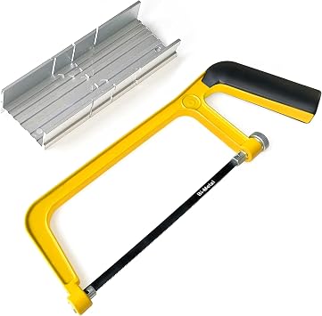 150mm Mini Hacksaw and Miter Block Set - 6 inch Cutting Hand Saw with Bi-Metal Blade