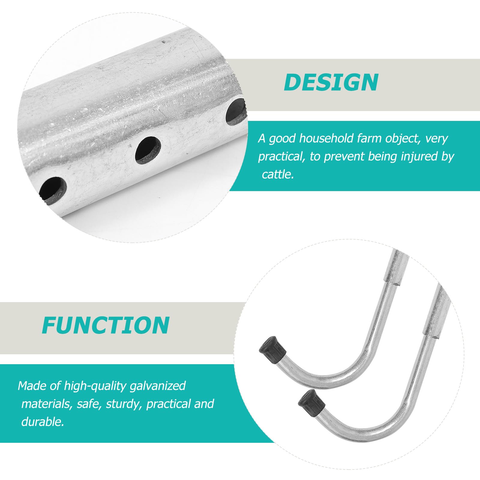 Luxshiny Accesorio Antipatadas Ajustable para Ganado Bovino, Varilla Galvanizada Desmontable, Equipo Veterinario Práctico para Manejo Seguro en Granja