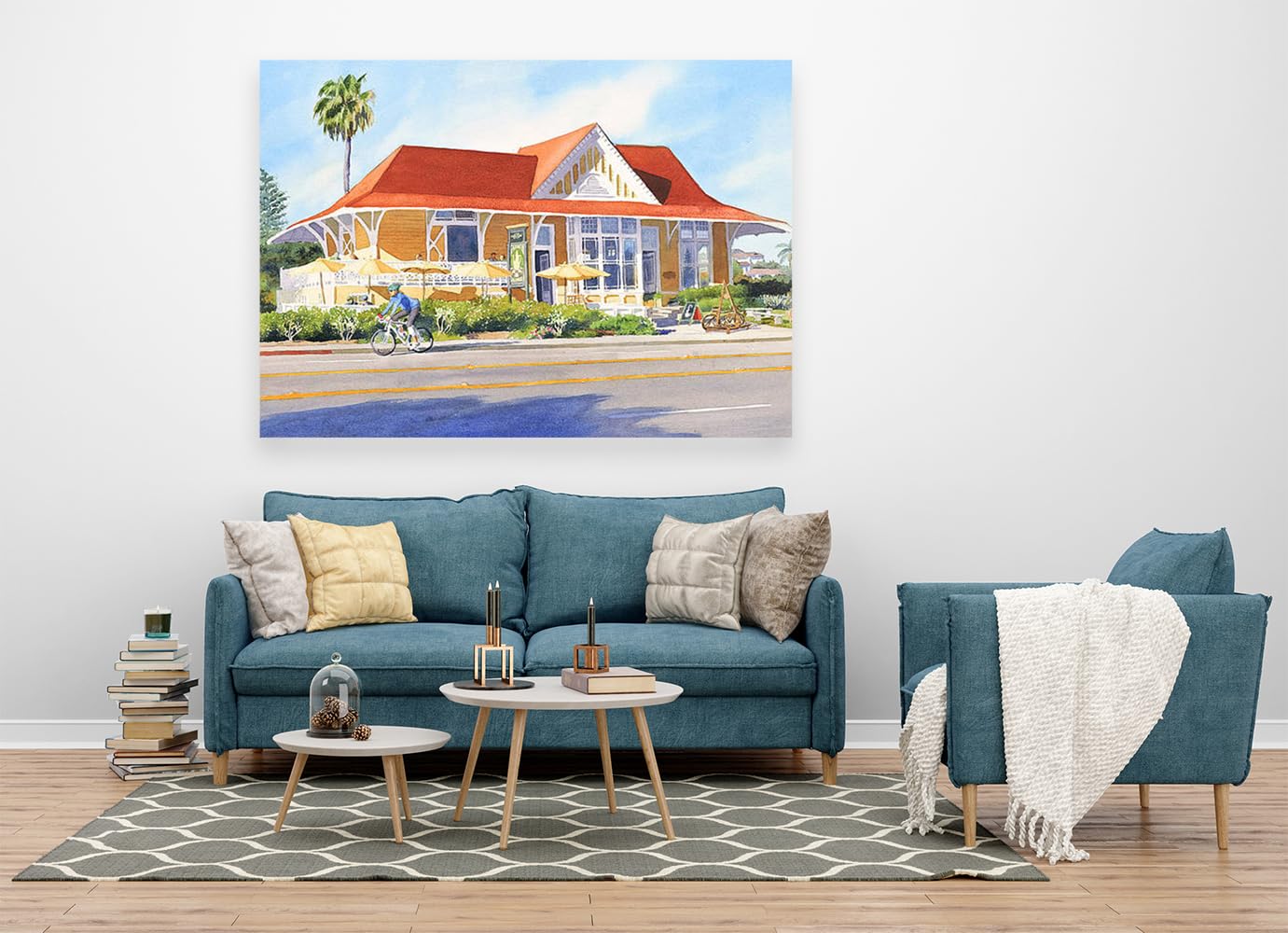 VERRE ART Printed Framed Canvas Painting for Home Decor Office Wall Studio Wall Living Room Decoration (60x45inch Wrapped) - Pannikin Encinitas