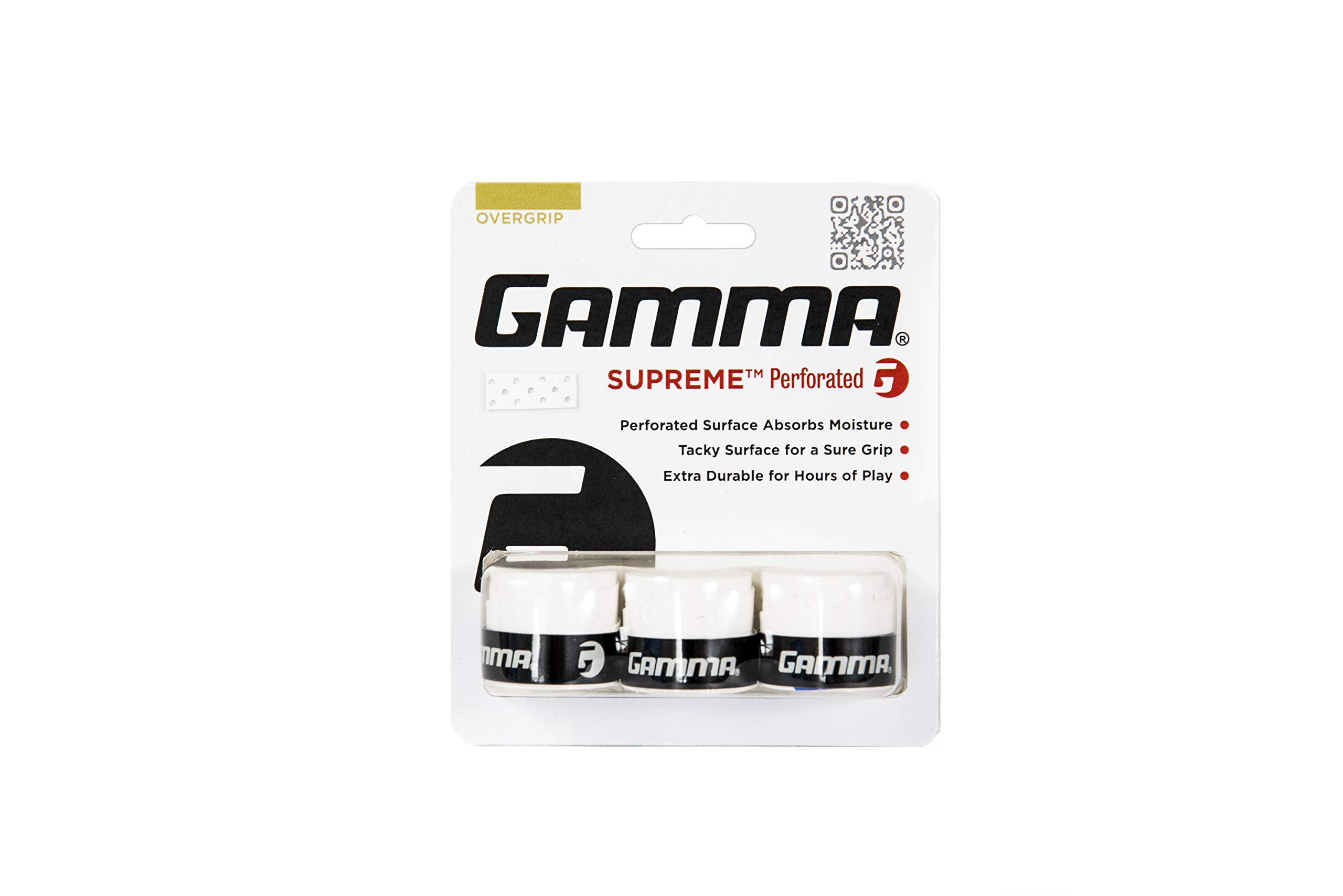 GAMMA Sports Supreme Perforated Overgrip - White AGSPO10