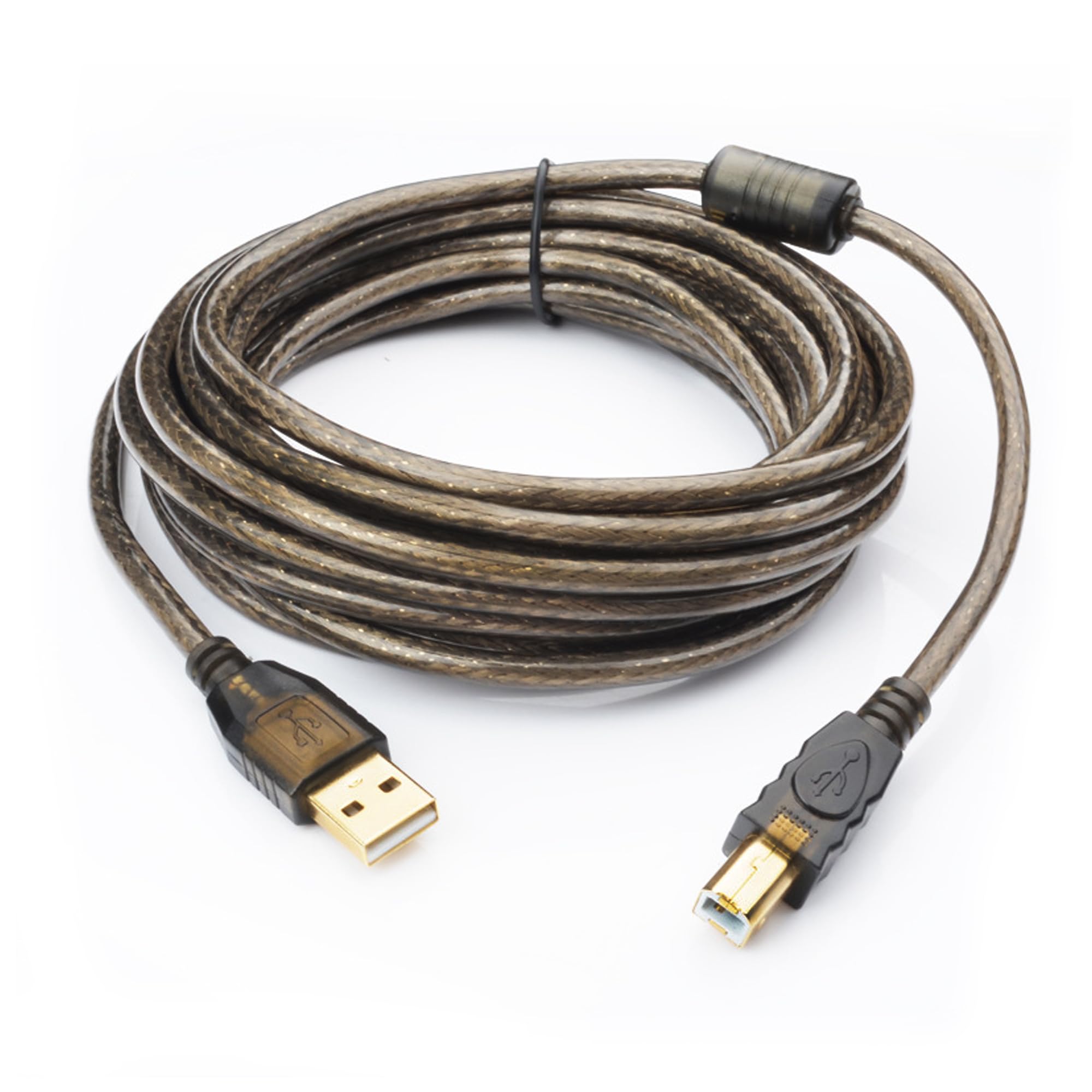 USB 2.0 Druckerkabel, 5 m, doppelt geschirmt, vergoldete Anschlüsse, High Speed A auf B, für HP, Canon, Epson, Brother Drucker und Scanner