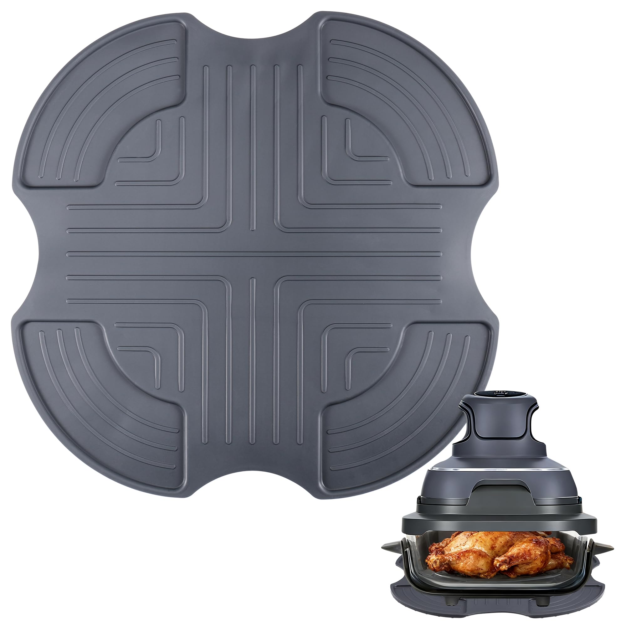 Silicone Trivet for Ninja Crispi Air Fryer FN101UK, Reusable for Ninja Crispi Accessories, Non-Slip Silicone Heat Resistant Mat for Kitchen Worktops, Durable Trivets for Hot Pans, Easy to Clean
