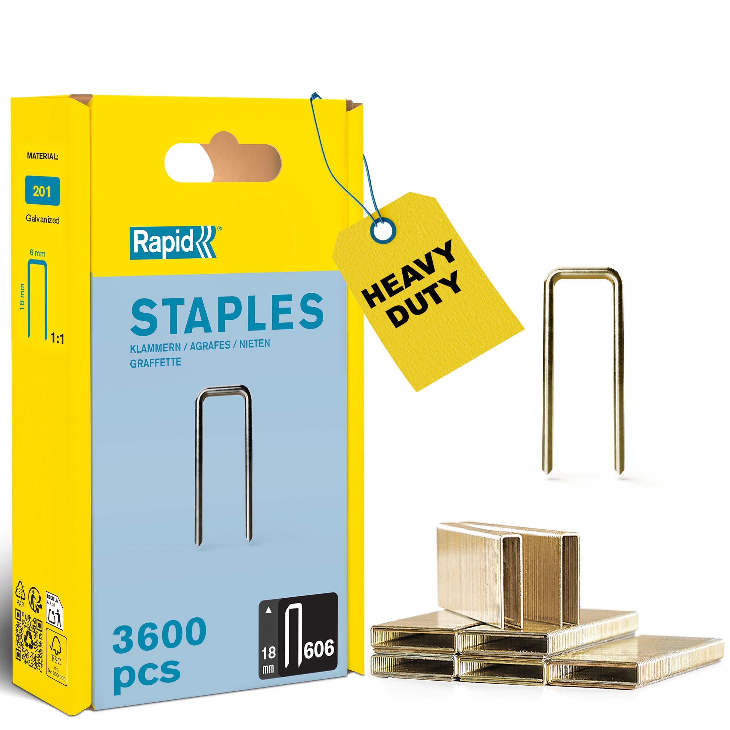 Rapid No. 606 Narrow crown staple 18 mm 40303094