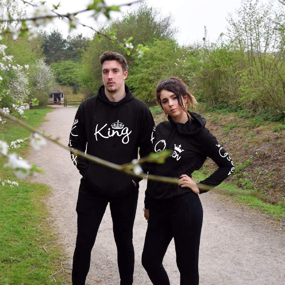 Couple Partenaire Sweat à Capuche Hoodie King Queen
