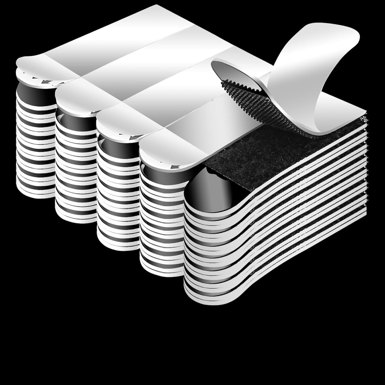 Image of 80 Pcs Picture Hanging Strips, Hanging Pictures Without Nails for Photos, Murals, Wall Decorations (40 Pairs, Black, 69 * 16 MM)