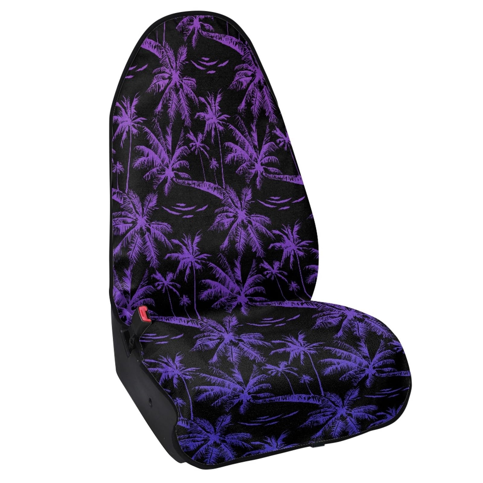 GOSTONG Purple Tropical Palm Trees Print Beach Towel Bucket Seat Cover Waterproof for Running Swimming Workout Outdoor Sports,Washable and Easy to Install