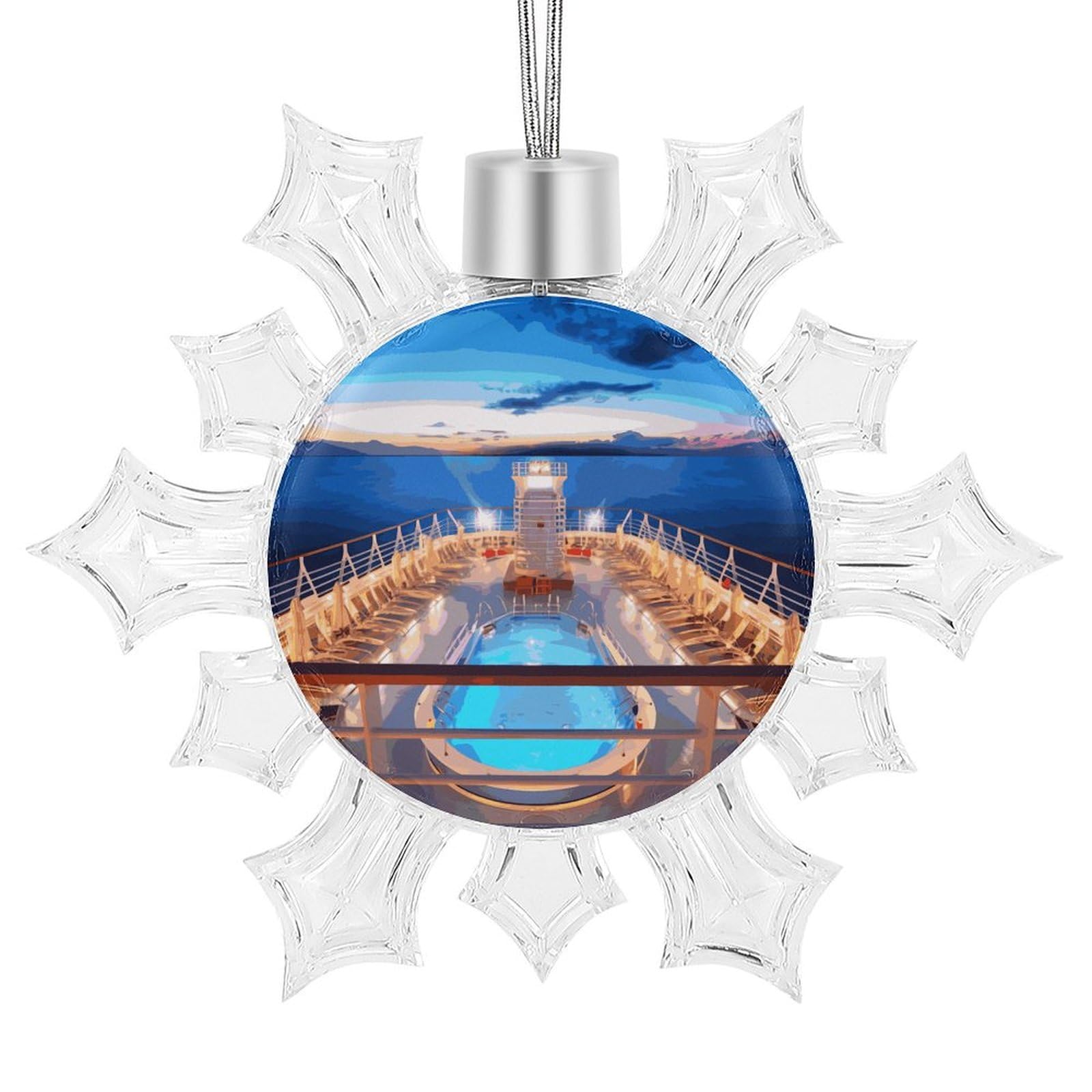 Décoration Noël bateau de croisière suspendue ornement plastique aluminium vacances