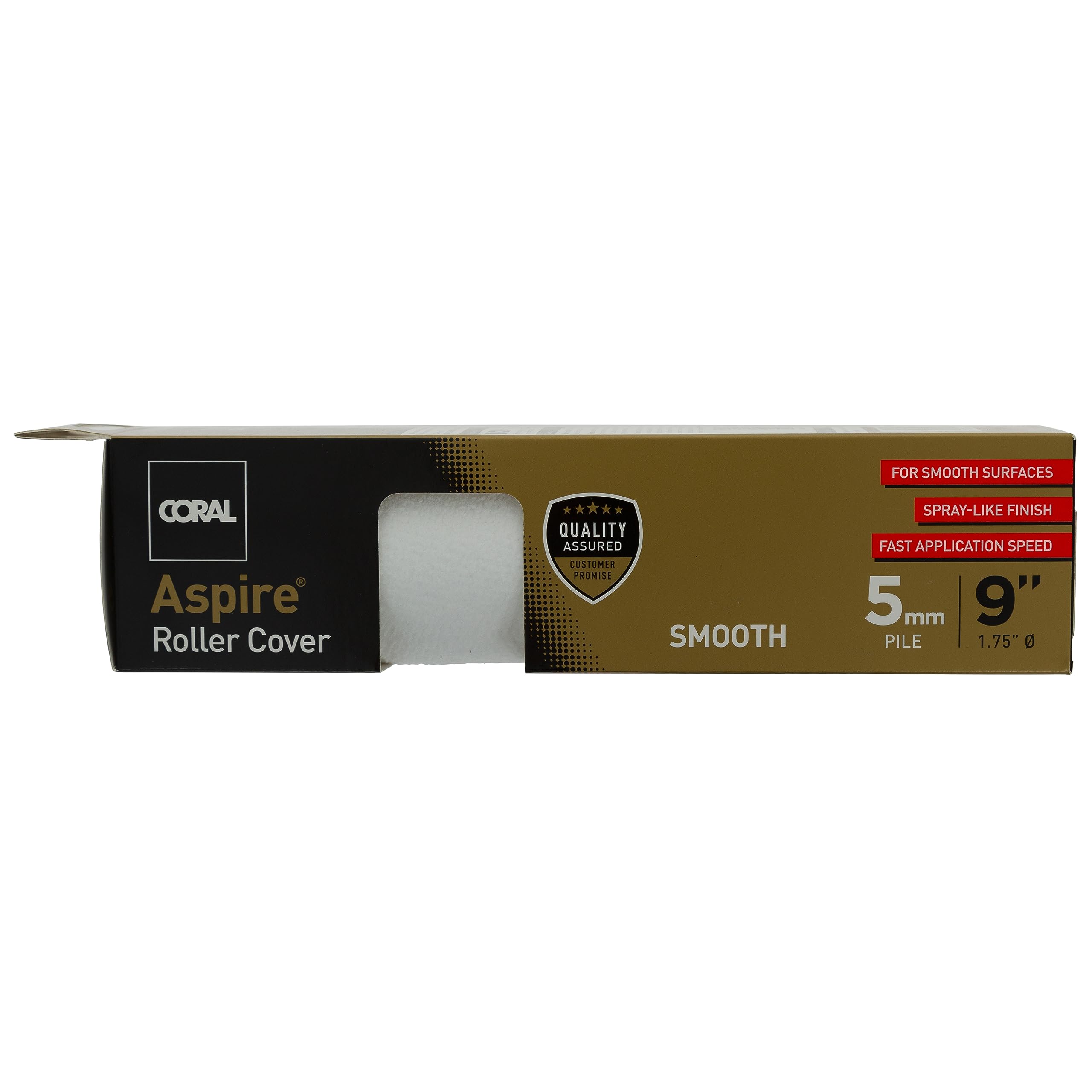 Coral Aspire Rodillo De Pintura Profesional De Microfibra, 5 Mm, 22,86 Cm, Para Superficies Lisas Con Esmaltes Y Emulsiones