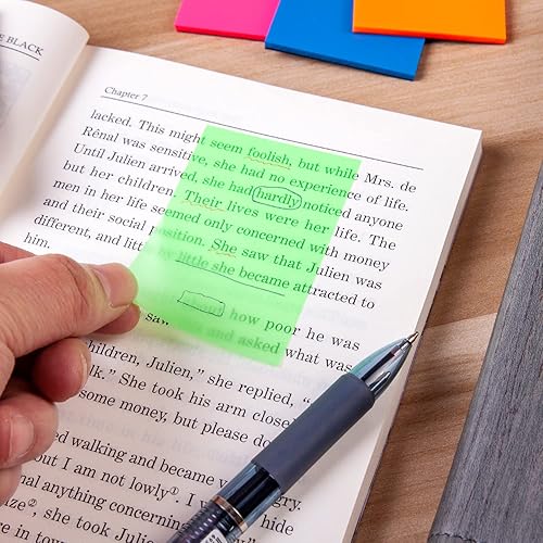 Miniatura 5 de Bloc de notas adhesivas transparentes, 500 hojas impermeables y translúcidas, anotación autoadhesiva transparente colorida con un bolígrafo de 3