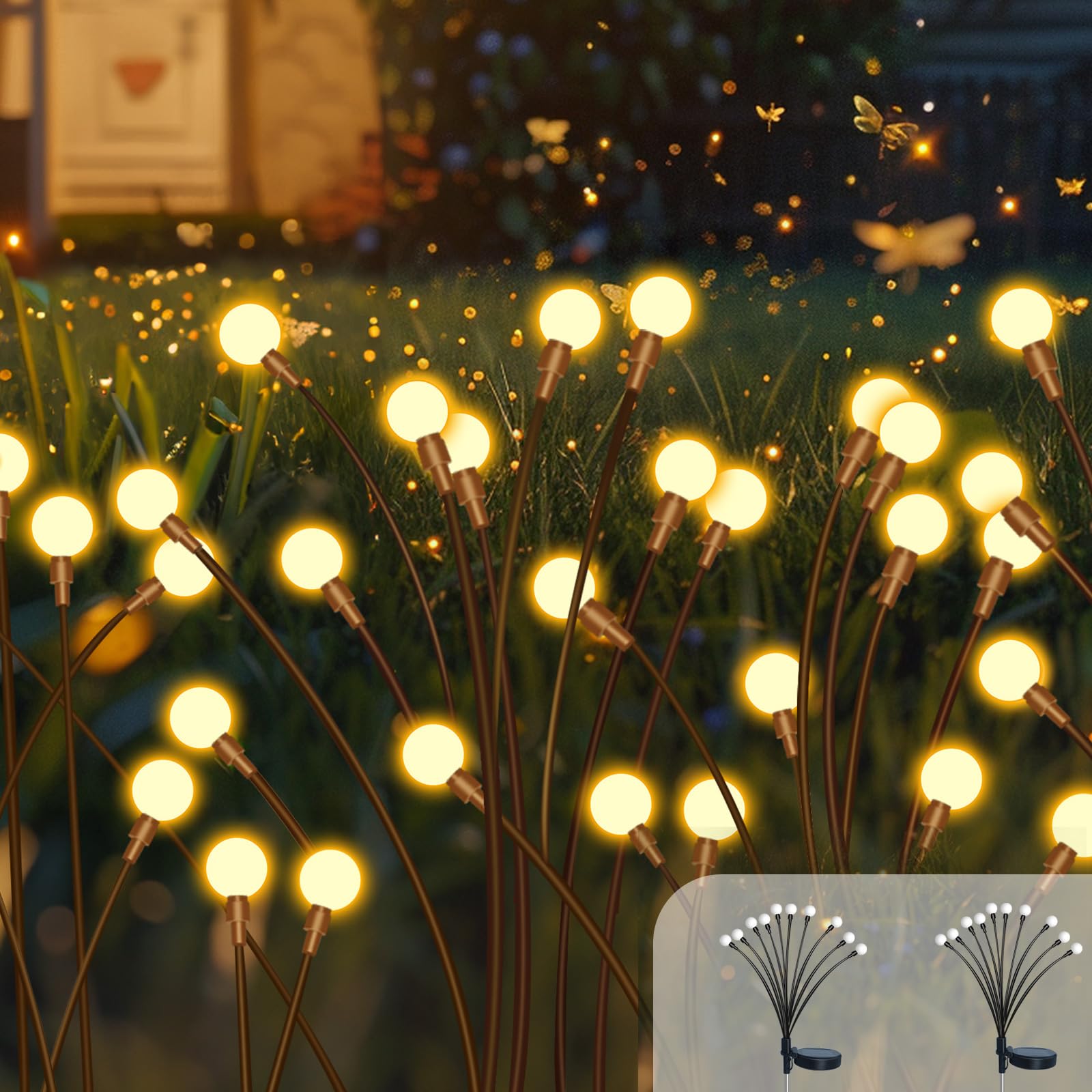 4 Lampade Solari Da Giardino BITPOTT - LED Bianco Caldo, Impermeabili IP65, Per Esterni E Terrazzo