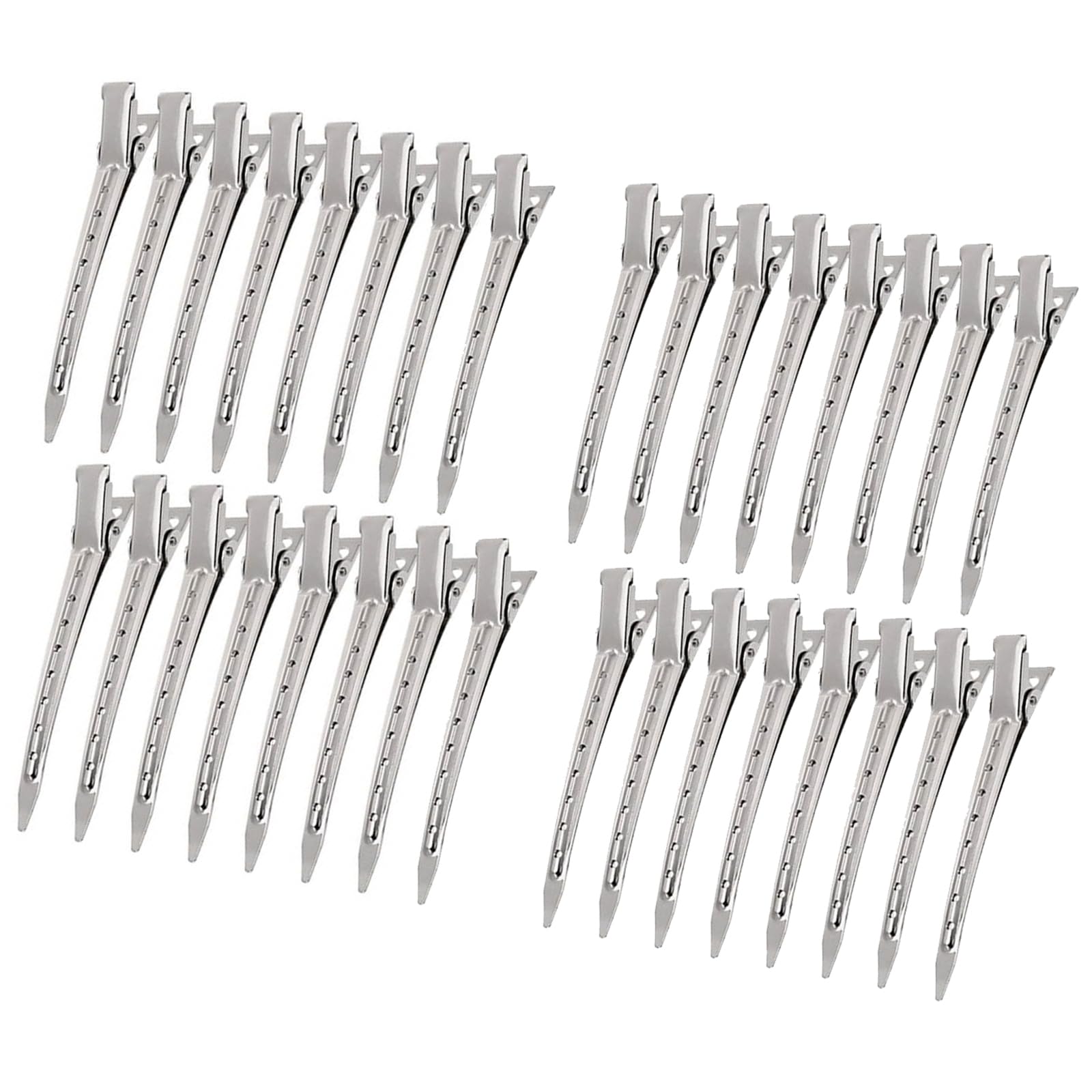 32 PCS 9CM/3.5 Inches Stainless Steel Duckbill Mouth Clips Alligator Blowdry Clips, Hair Sectioning Hairpins Salon Dying Styling Tools