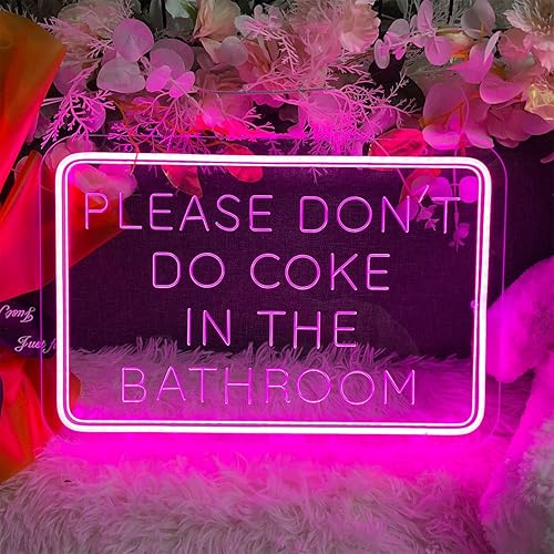Letrero de neón con texto en inglés Please Dont Do Coke in The Bath para decoración de pared, diseño de talla artística 3D, para interiores,