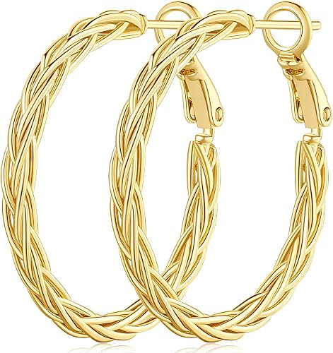 Gold Earrings for Women 14K Gold Hoop Earrings for Women