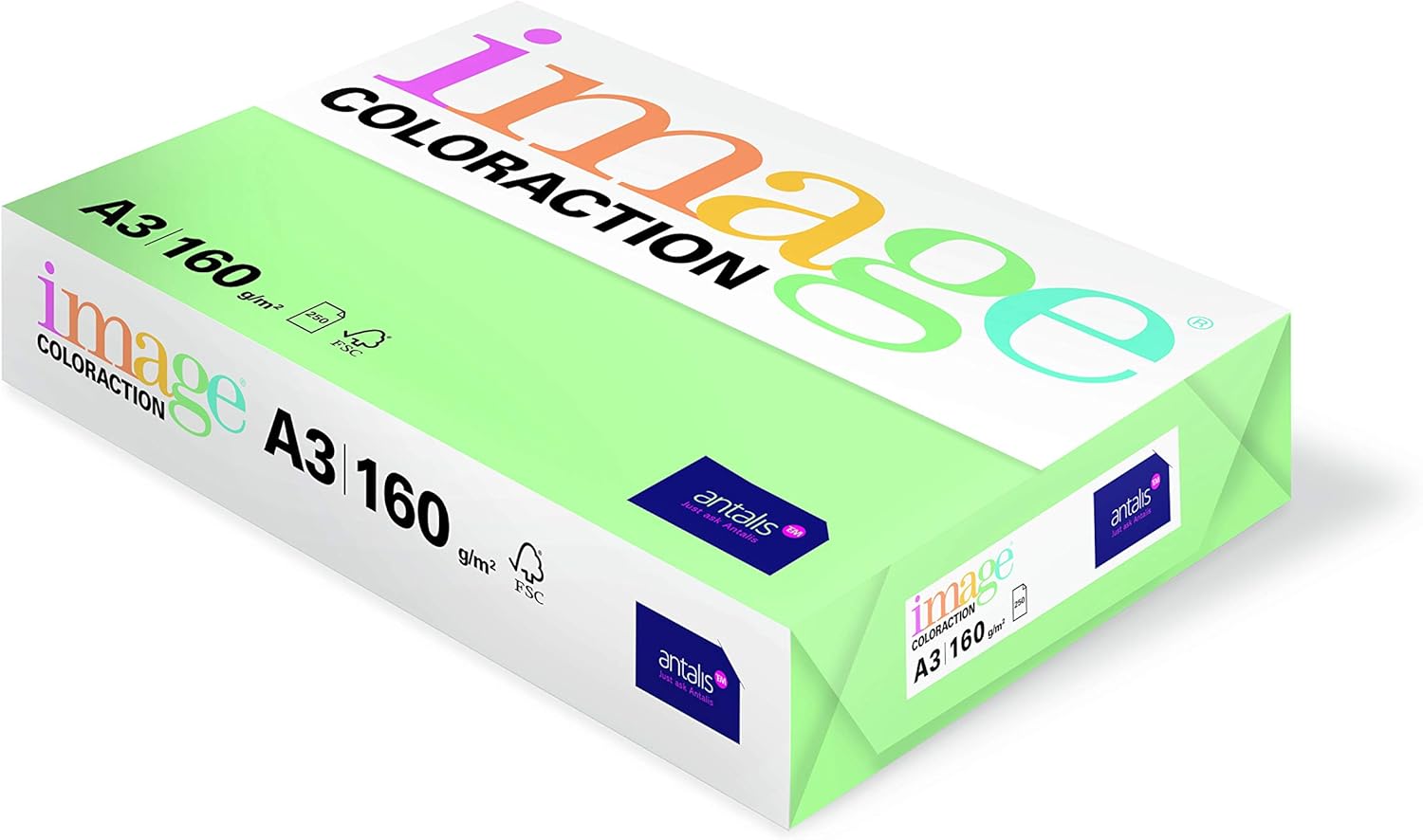 Image Coloraction 302223 Coloured Paper 250 Sheets A3 BB, Wood ECF Paper 160 g/m², 420 mm x 297 mm, Forest/Green - Image 5