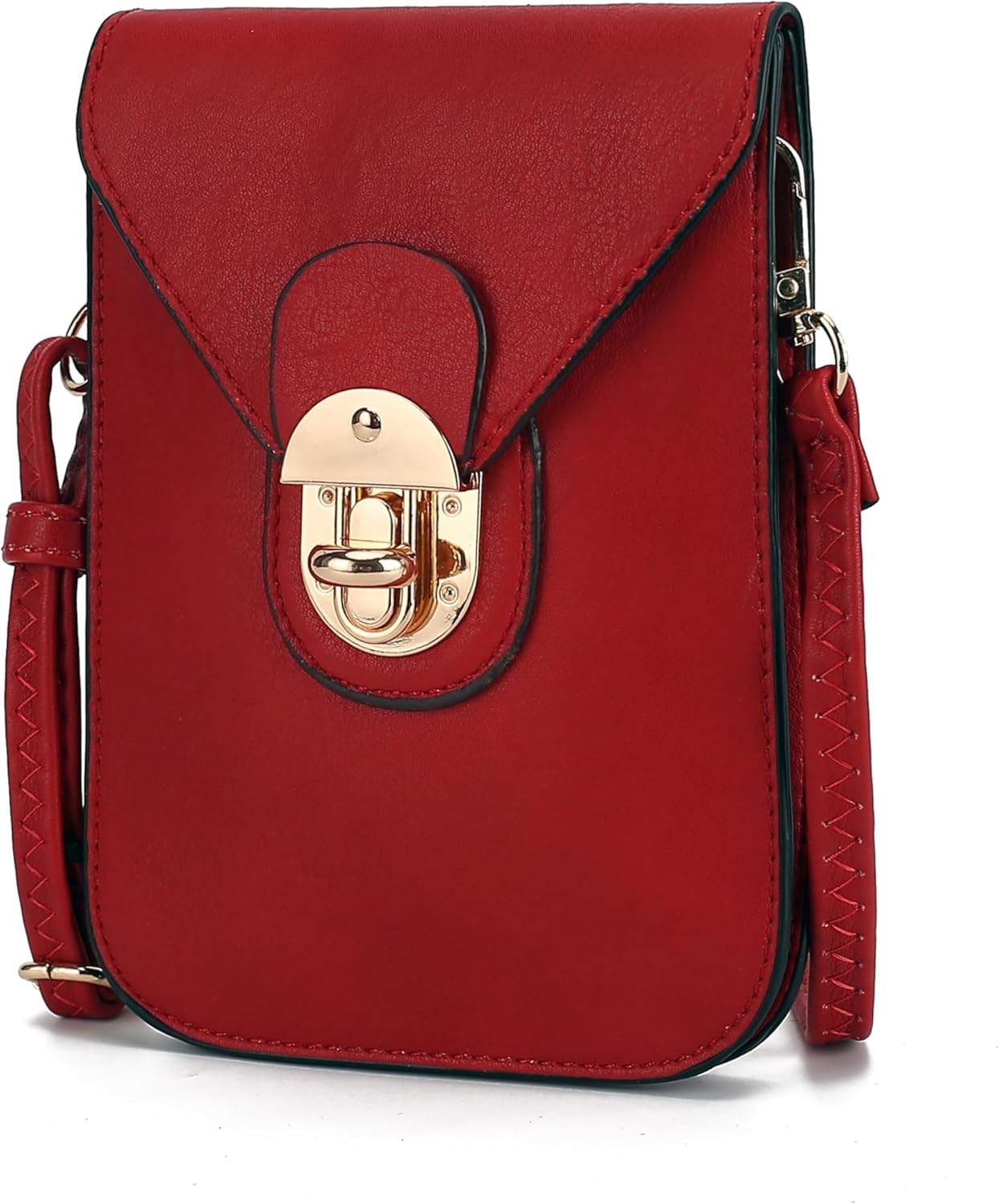 MKF Collection Small Crossbody Cell Phone Case for Women Fashion Turn Lock, Movil phone Bag Adjust Shoulder Strap by Mia K