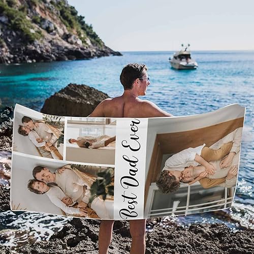 Miniatura 7 de Regalos personalizados de cumpleaños para el día del padre para papá y abuelo, toalla de playa personalizada con fotos para papá regalo de hija e
