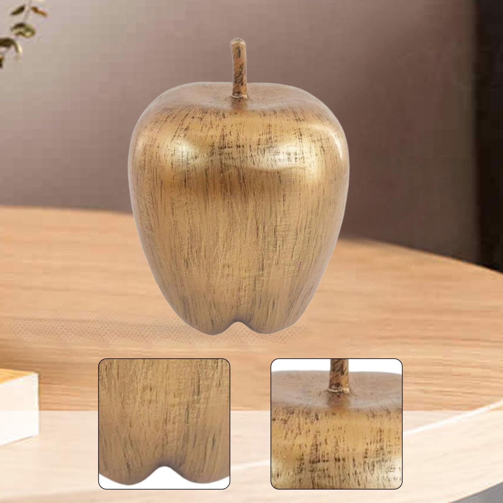 Dekofigur Apfel Statue Sammlerstück Harz Obst Skulptur Desktop Ornament für Wohnzimmer Schreibtisch Büro Heimdekoration