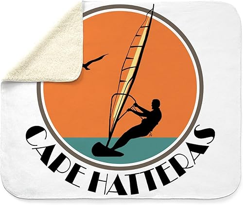 Miniatura 4 de CafePress Cape Hatteras Windsurf Sherpa - Manta de forro polar de 60 pulgadas de largo x 50 pulgadas de ancho