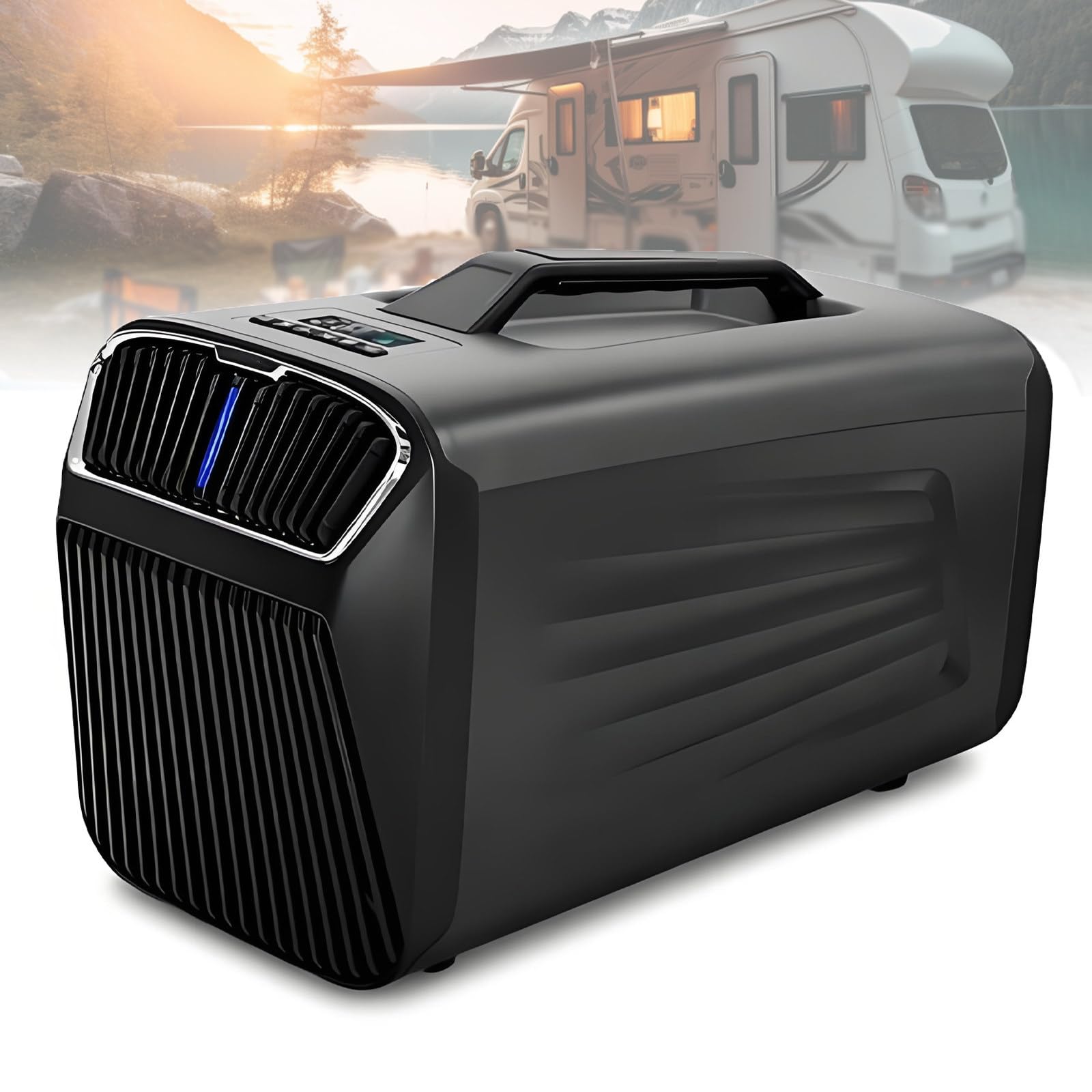 NYANS 5200 BTU Portable Air Conditioner, 400W Quiet Camping AC Unit with Compressor, Low Power Consumption for Tent, RV 220V-Gray