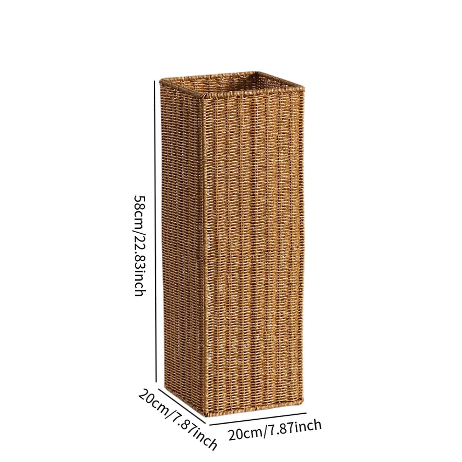 Portaombrelli in Rattan Artificiale, Portaombrelli Decorativo, Robusto Scaffale a Cubo per Ingresso E Corridoio, Regali, 58 Cmx20 Cmx20 Cm