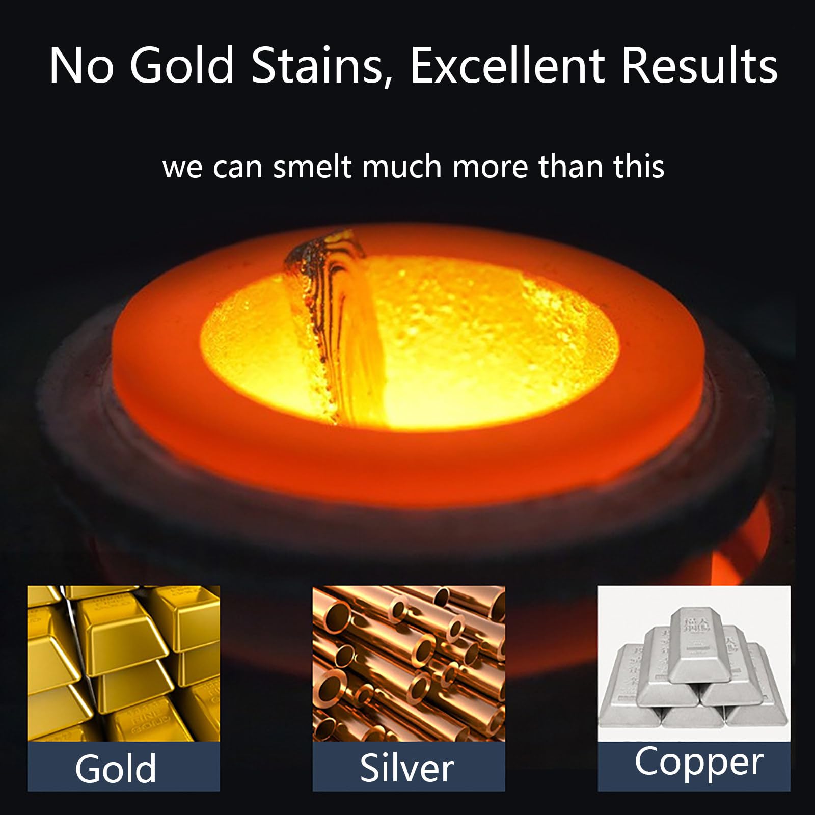 Kit de Horno de Fundición de 3 kg con Crisol de 1150 ℃, Horno Eléctrico para Fundir Metales, Herramientas para Oro, Plata y Aluminio, para Principiantes en el Hogar, Fundición, Forja.
