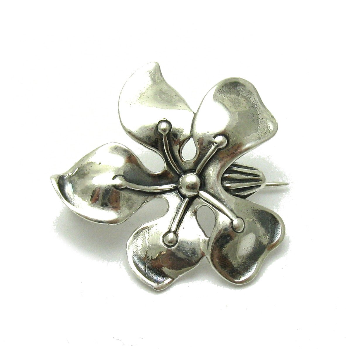 Sterling Silber Brosche Blume massiv 925 Empress