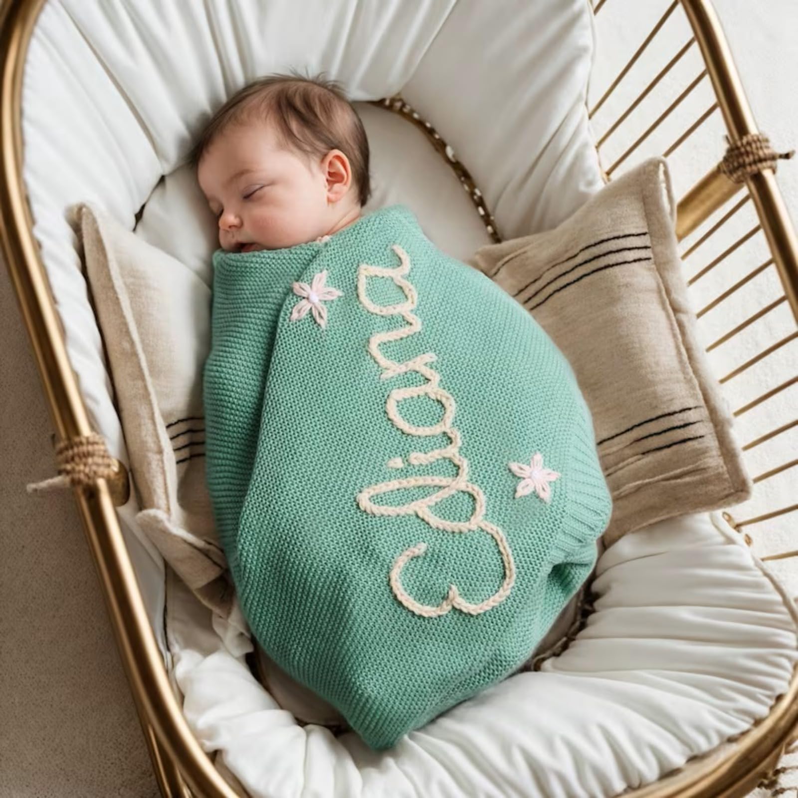 Amazon.com: ZXH Personalized Baby Blanket,Handmade Embroidered