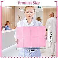 Vista 3 de Baberos dentales desechables rosados, 125 piezas, toalla Polyback de 3 capas, impermeables, baberos para pacientes, servilletas de dentista, hojas