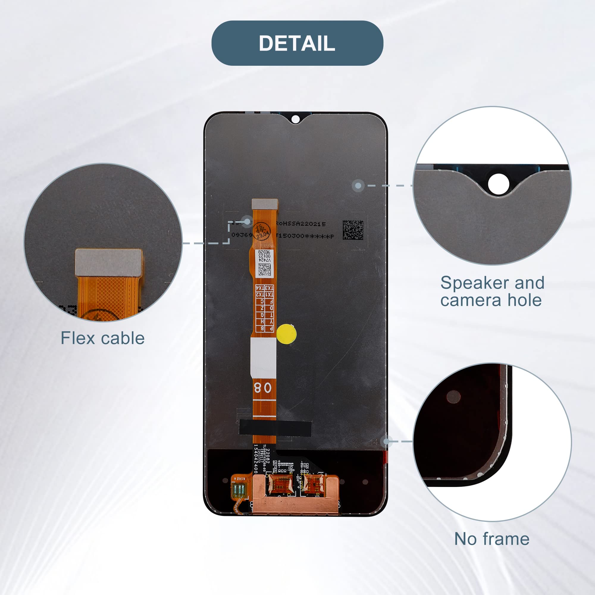 Display di ricambio compatibile con VIVO Y76 5G V2124 &VIVO Y33S 4G 6.58" LCD Display Touch Screen Assembly with Tools