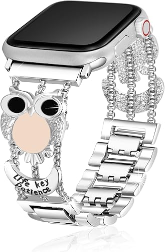 Miniatura 1 de DZTXYP Correas de metal con bonito diseño animal para Apple Watch para mujer, compatible con iWatch Series 987654321SE tamaño 1.496 in 1.575 in