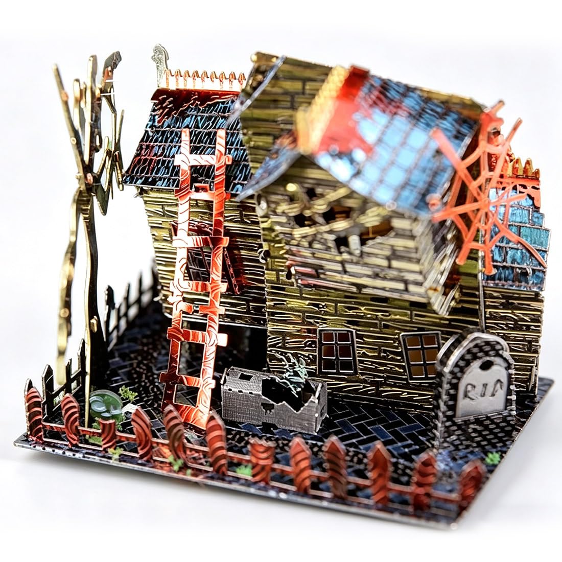 Halloween-Schloss 3D-Metall-Bausatz, Spukhaus-Motiv