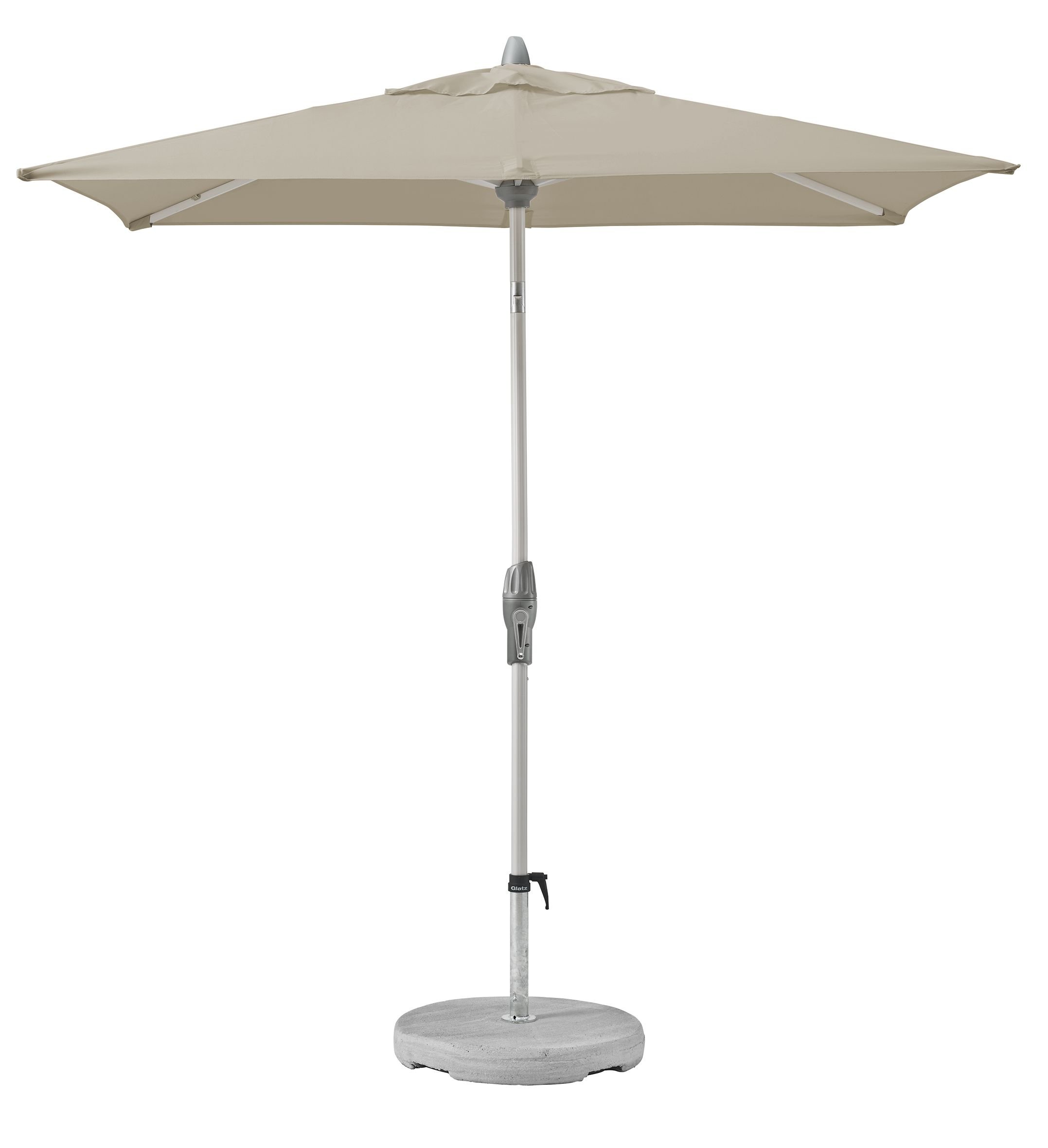 Suncomfort by Glatz Sonnenschirm Shell-Turn, off grey, 250 x 200 cm rechteckig, Gestell Aluminium, Bespannung Polyester, 6 kg
