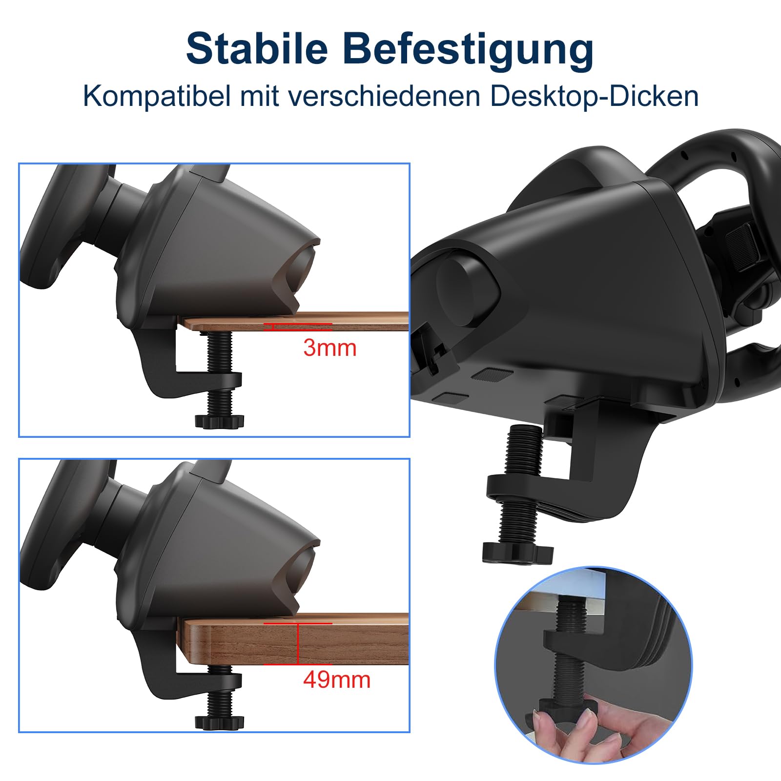 DOYO Drahtloses Gaming Lenkrad–Bluetooth 5.0-Rennlenkrad,270 Grad PC Lenkrad mit zwei Vibrationsmotoren für Switch (Mario Kart), PS4, PS3, PC, Android mit Reaktionsschnellen Pedalen