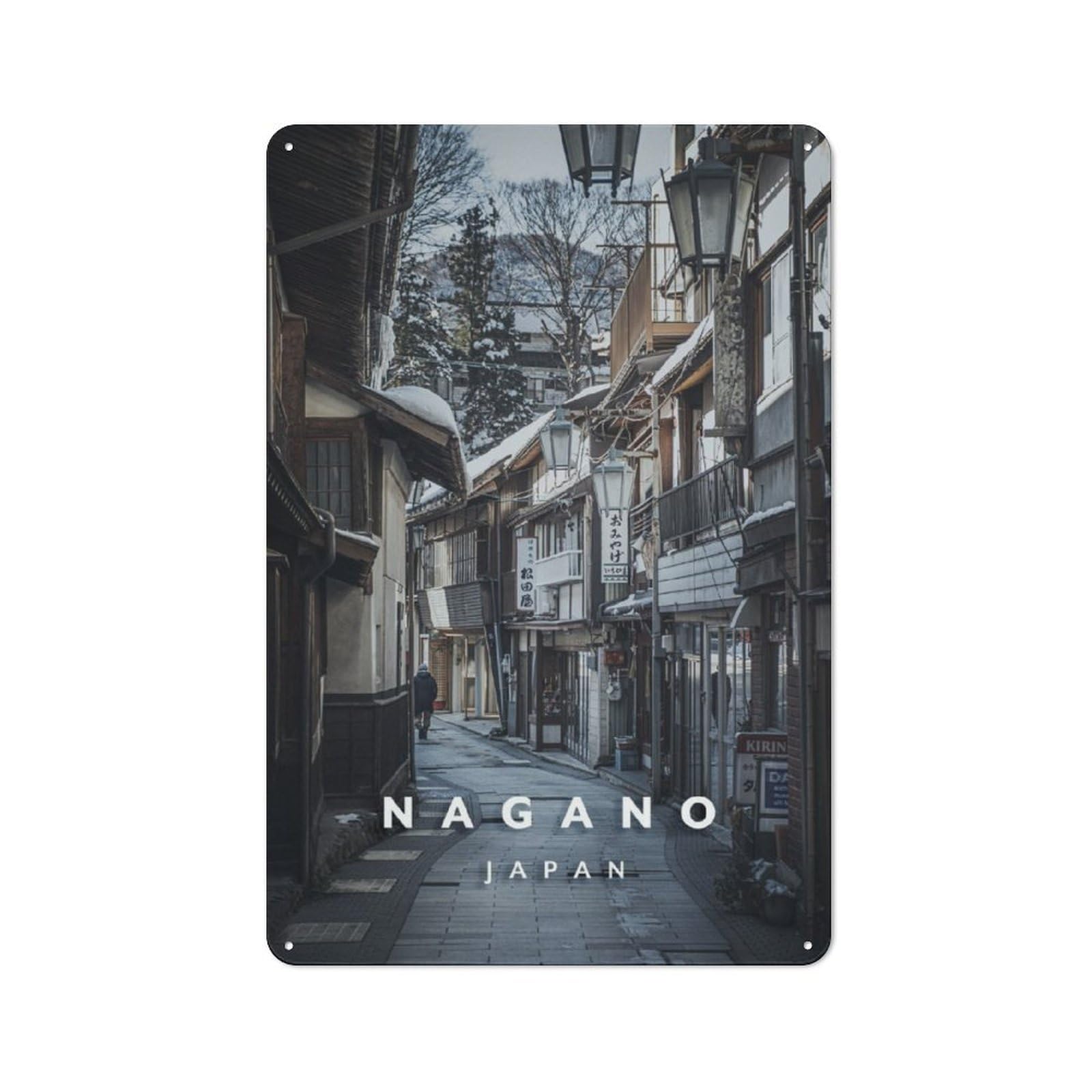Junmoney Nagano Tin Wall Plaque 30X20cm With For Pub Or Café, With Clear Vintage Wall Decor Character