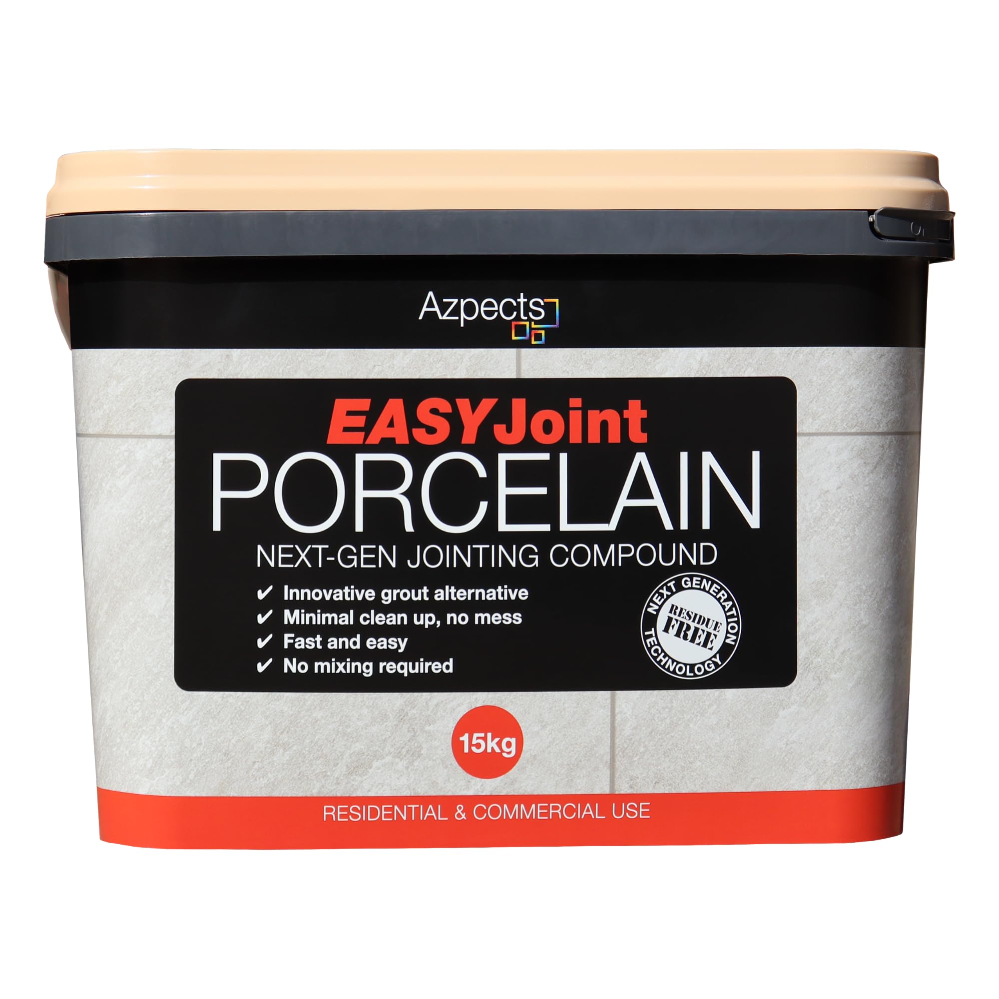 EasyJoint Porcelain Patio Sand Ready Mixed Paving Jointing Compound For Outdoor & Indoor Porcelain Tiles. 15Kg Strong And Durable With Ready To Use, Easy, Dry Application - White Gold