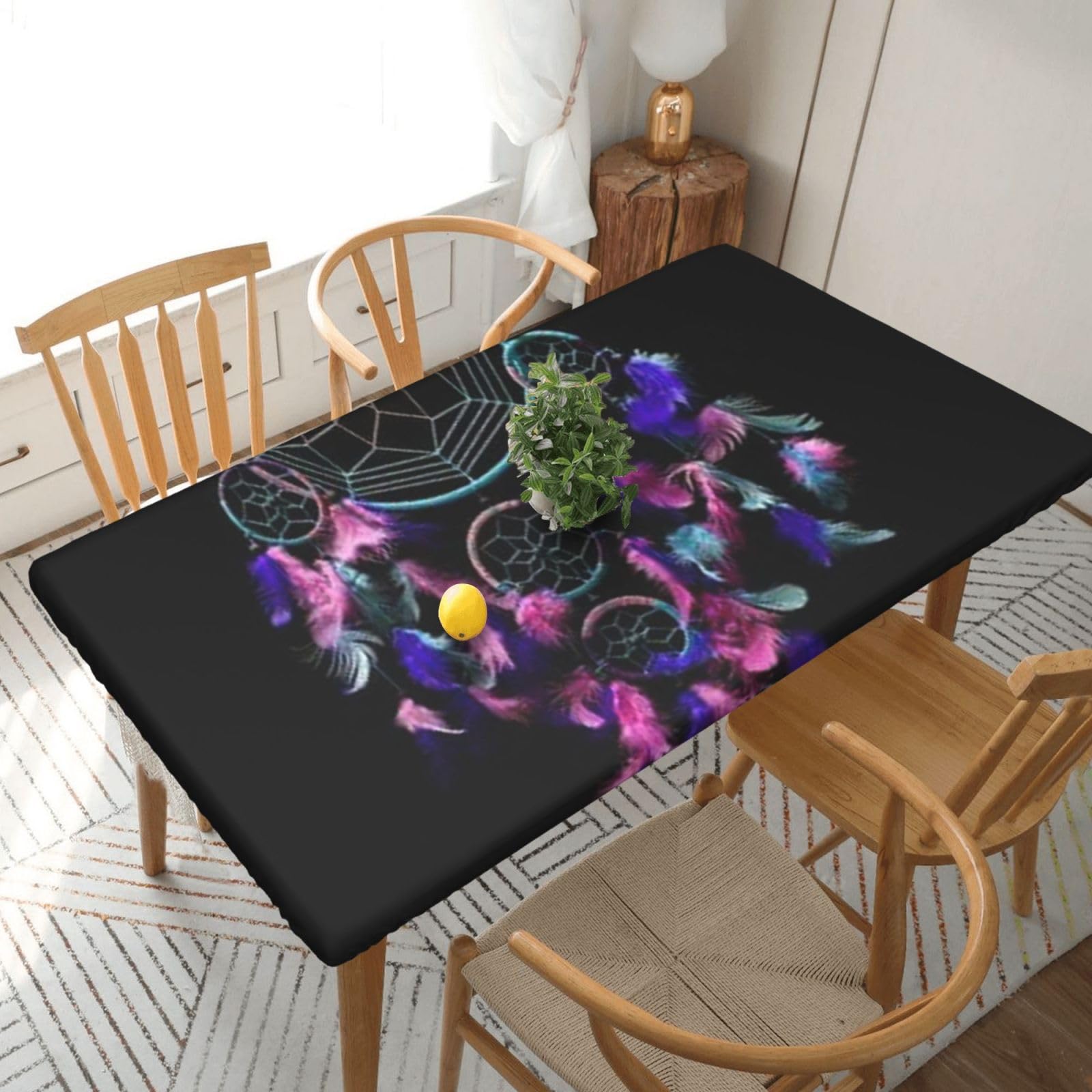 BNVSADC Dream Catcher Printed 5FT Tablecloth Polyester Kitchen Water Resistant Table Cloth Dining Table Decoration Table Covers, 152x76 CM