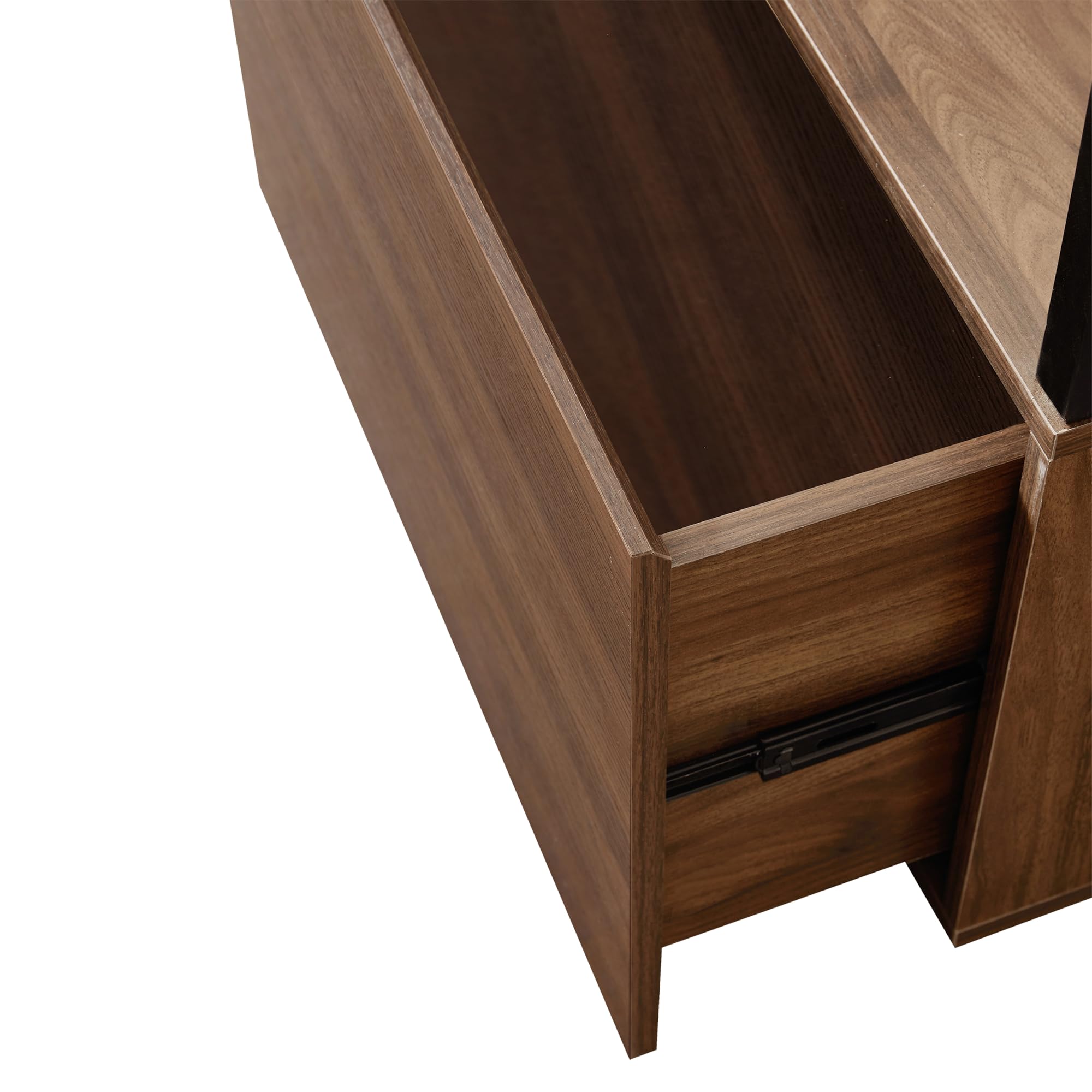 [en.casa] Armadio Aperto per Guardaroba Porta Abiti da Camera Appendiabiti da Terra 180 x 120 x 40 cm Mobile Organizzatore con Cassetti Ripiani e Asta Barra - Color Noce/Nero