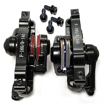 Bicycle Disc Brake Caliper Set, Front and Rear Combo Pack, Black, 2 Piece