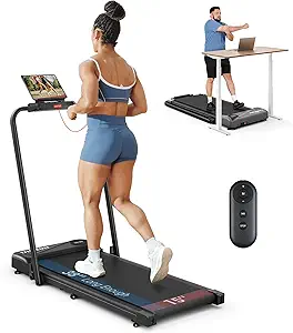 Amazon.com : THERUN Walking Pad, 2 in 1 Foldable Treadmills for Home, 2.5HP Under Desk with Handle Bar, 16" Widened Running Belt, with Remote Control