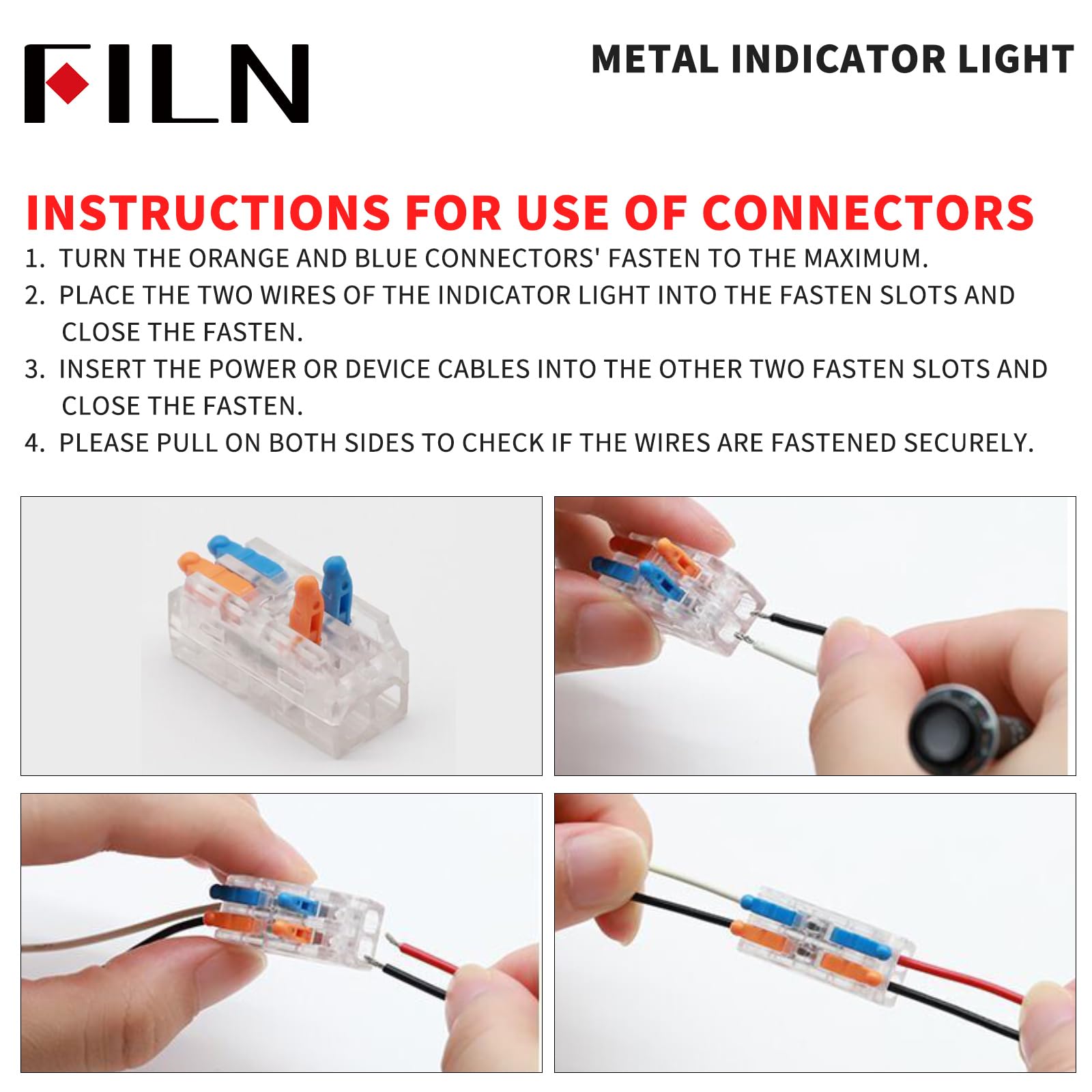 FILN 8mm Metal Indicator Pilot Lights | 12V Waterproof IP67, Black Anodized, Flat/Concave/High Head Styles (Blue, 3 Pcs) - View #4