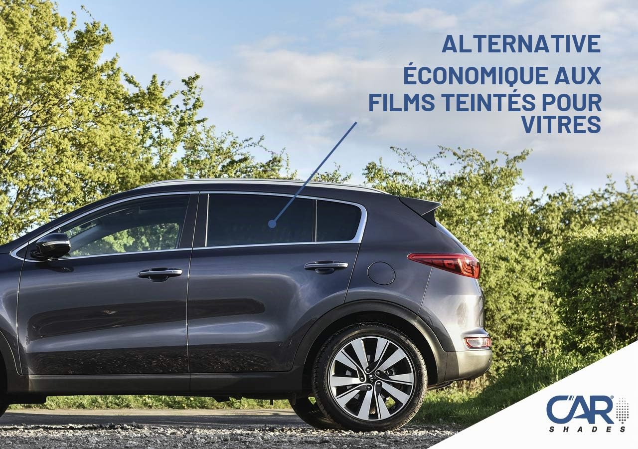 CAR SHADES Set de (Portes arrières) Compatible avec BMW X1 F48 5 Portes 2015- (2-pièces), Noir