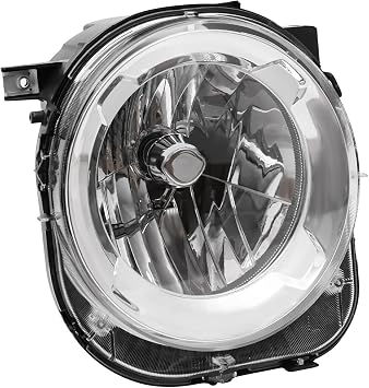 Front Halogen Headlight Assembly Compatible Left+Right Side Driver & Passenger Head Lights Direct Replacement Headlamps Perfect Match Assy Set for 2019 2020 2021 2022 2023 Jeep Renegade Left