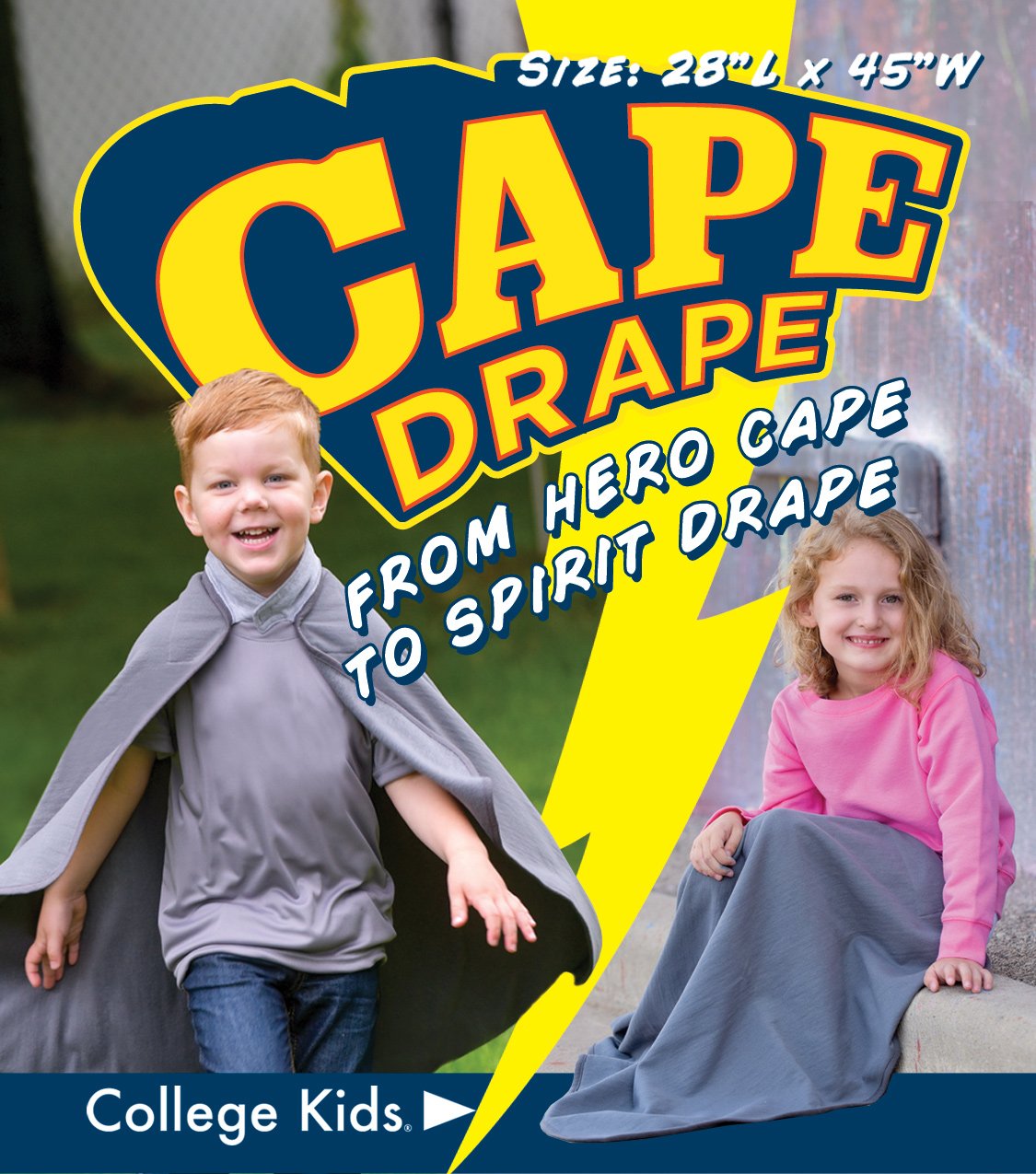 NCAA North Carolina Tar Heels Children Unisex Cape Drape, One Size, Pewter