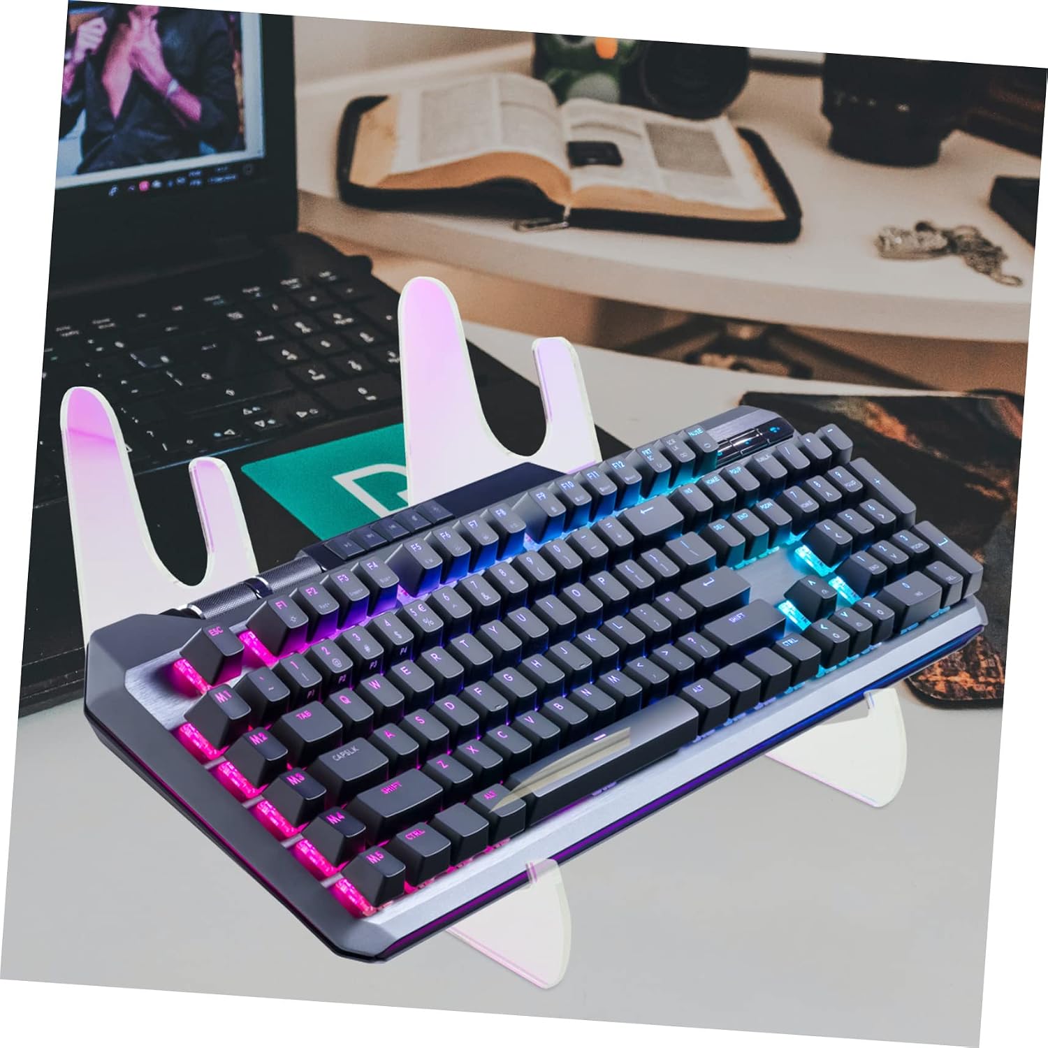 Keyboard Holder Stand Display Rack for Desk Stylish Transparent Design Lightweight Versatile Keyboard Storage for Organizing