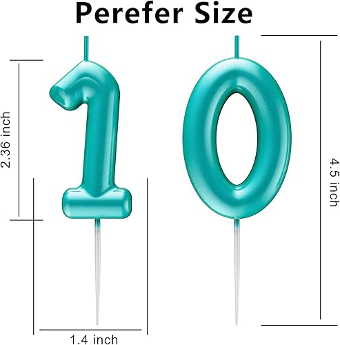 Miniatura 2 de Vela azul número 10 feliz cumpleaños número 3D velas para cumpleaños pastel decoración fiesta boda aniversario celebración suministros